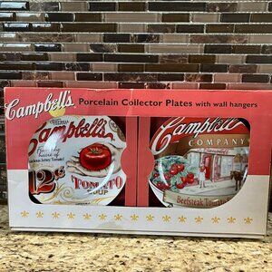 2 CAMPBELL'S PORCELAIN COLLECTOR PLATES With wall hangers  (Heritage Collection)